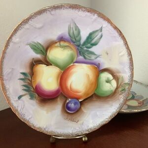 wall plate fruit design 8” royal Crown Hand painted vintage